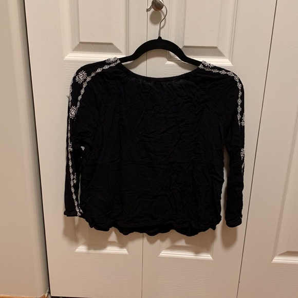 Black Shirt with Intricate White Design - Picture 2 of 2